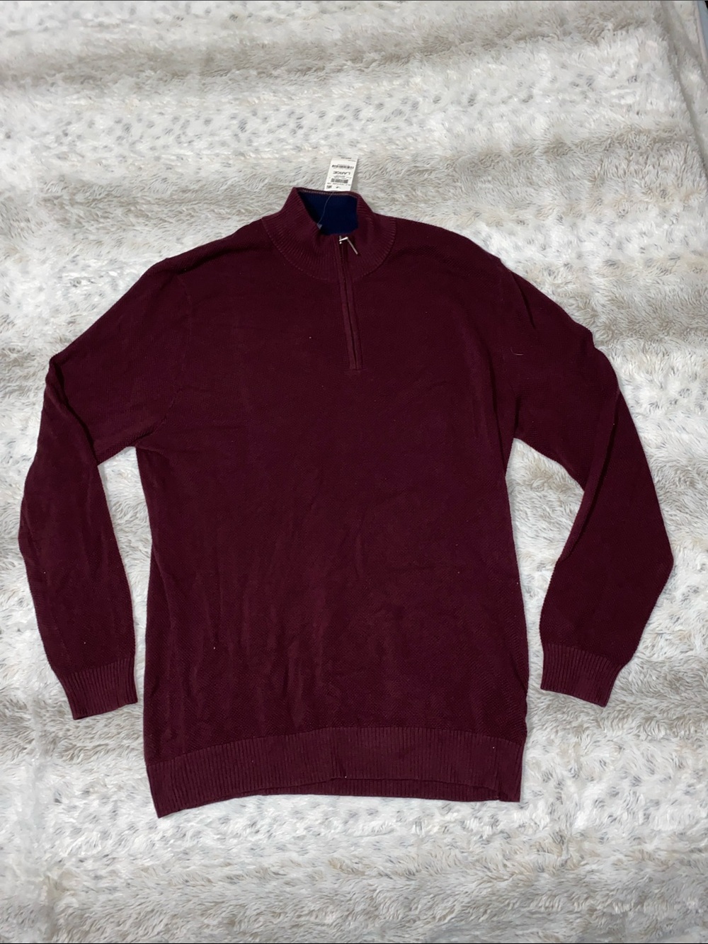 Club Room Men's Zip-Neck Sweater in Burgundy